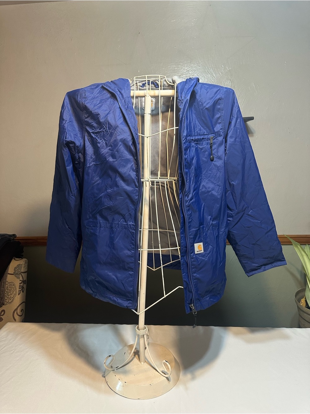 Carhartt womans Royal Blue Hooded Windbreaker Jacket